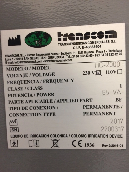 Аппарат колоногидротерапии Transcom HC-2000